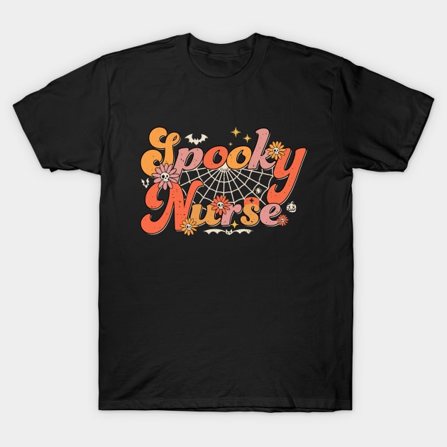 Abstract Groovy Spooky Nurse Halloween Nurse Costume T-Shirt by petemphasis